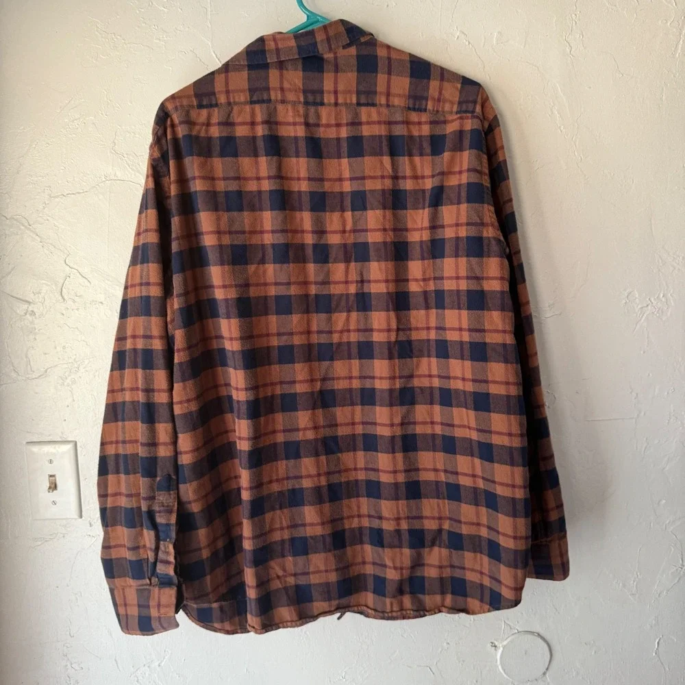 Banana Republic Men Lightweight Flannel Plaid Button Down Shirt XL Outdoor Cabin